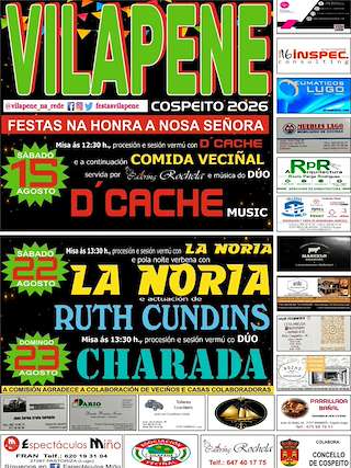 Fechas, información, programa, cartel, imágenes, mapa y ubicación de Nosa Señora de Vilapene (2026) en Cospeito