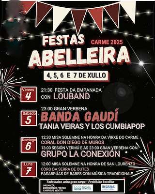 Fechas, información, programa, cartel, imágenes, mapa y ubicación de Nosa Señora do Carme de Abelleira  en  Muros