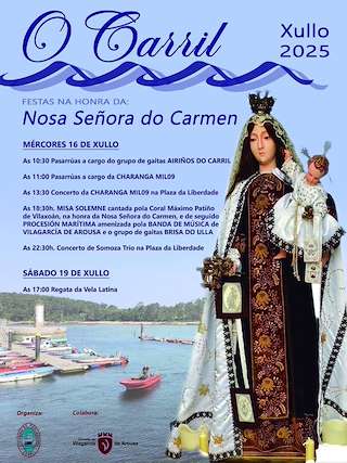 Fechas, información, programa, cartel, imágenes, mapa y ubicación de Nosa Señora do Carme de Carril  en  Vilagarcía de Arousa
