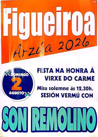 Fechas, información, programa, cartel, imágenes, mapa y ubicación de Nosa Señora do Carme de Figueiroa (2026)  en  Arzúa