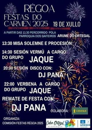 Fechas, información, programa, cartel, imágenes, mapa y ubicación de Nosa Señora do Carme de Régoa  en  Cedeira