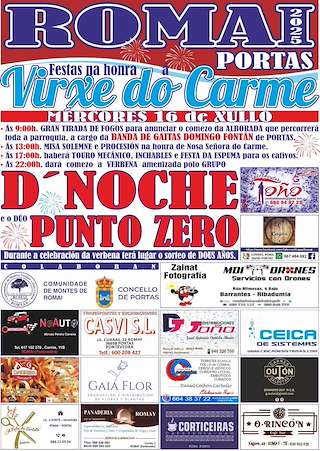 Fechas, información, programa, cartel, imágenes, mapa y ubicación de Nosa Señora do Carme de Romai (2026)  en  Portas