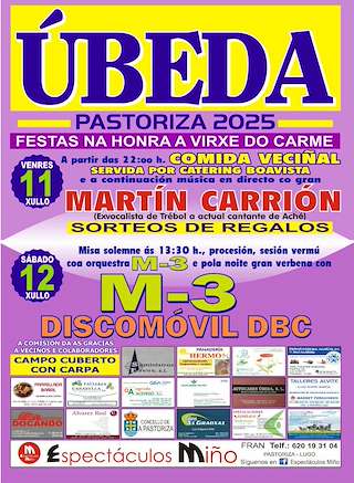 Fechas, información, programa, cartel, imágenes, mapa y ubicación de Nosa Señora do Carme de Úbeda  en  A Pastoriza