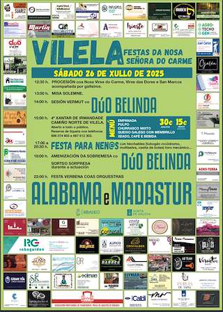 Fechas, información, programa, cartel, imágenes, mapa y ubicación de Nosa Señora do Carme de Vilela  en  Ribadeo