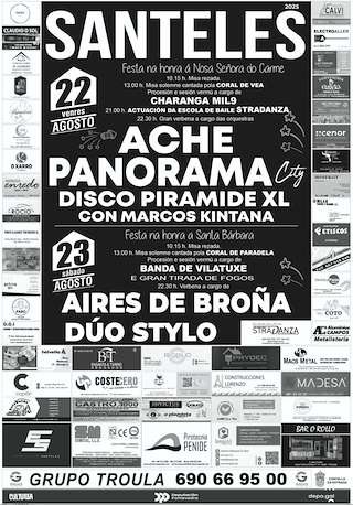 Fechas, información, programa, cartel, imágenes, mapa y ubicación de Nosa Señora do Carme e Santa Bárbara de Santeles  en  A Estrada