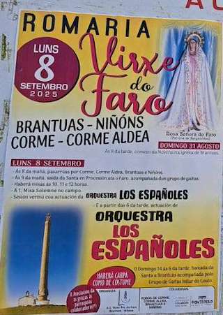 Fechas, información, programa, cartel, imágenes, mapa y ubicación de Nosa Señora do Faro (2026)  en  Ponteceso