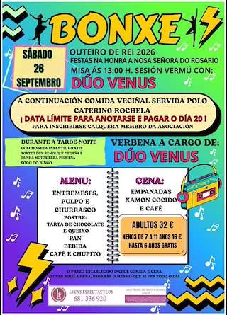Fechas, información, programa, cartel, imágenes, mapa y ubicación de Nosa Señora do Rosario de Bonxe (2026) en Outeiro de Rei