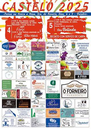 Fechas, información, programa, cartel, imágenes, mapa y ubicación de Nosa Señora do Rosario de Castelo (2025)  en  Cervo
