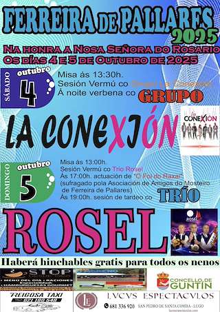 Fechas, información, programa, cartel, imágenes, mapa y ubicación de Nosa Señora do Rosario de Ferreira de Pallares  en  Guntín