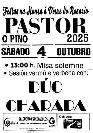 Fechas, información, programa, cartel, imágenes, mapa y ubicación de Nosa Señora do Rosario de Pastor  en  O Pino