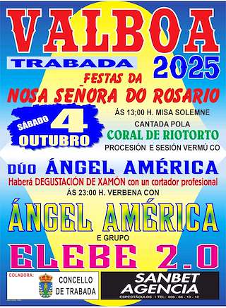 Fechas, información, programa, cartel, imágenes, mapa y ubicación de Nosa Señora do Rosario de Valboa  en  Trabada