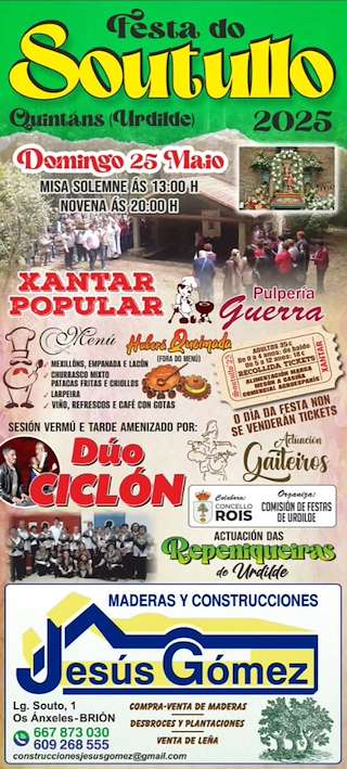 Fechas, información, programa, cartel, imágenes, mapa y ubicación de Nosa Señora do Soutullo  en  Rois