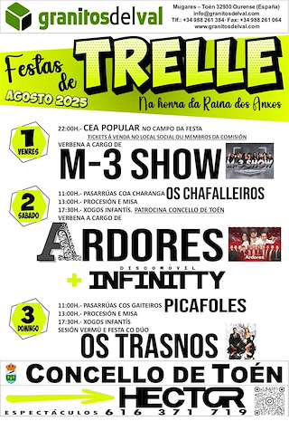 Fechas, información, programa, cartel, imágenes, mapa y ubicación de Nosa Señora dos Anxos de Trelle  en  Toén