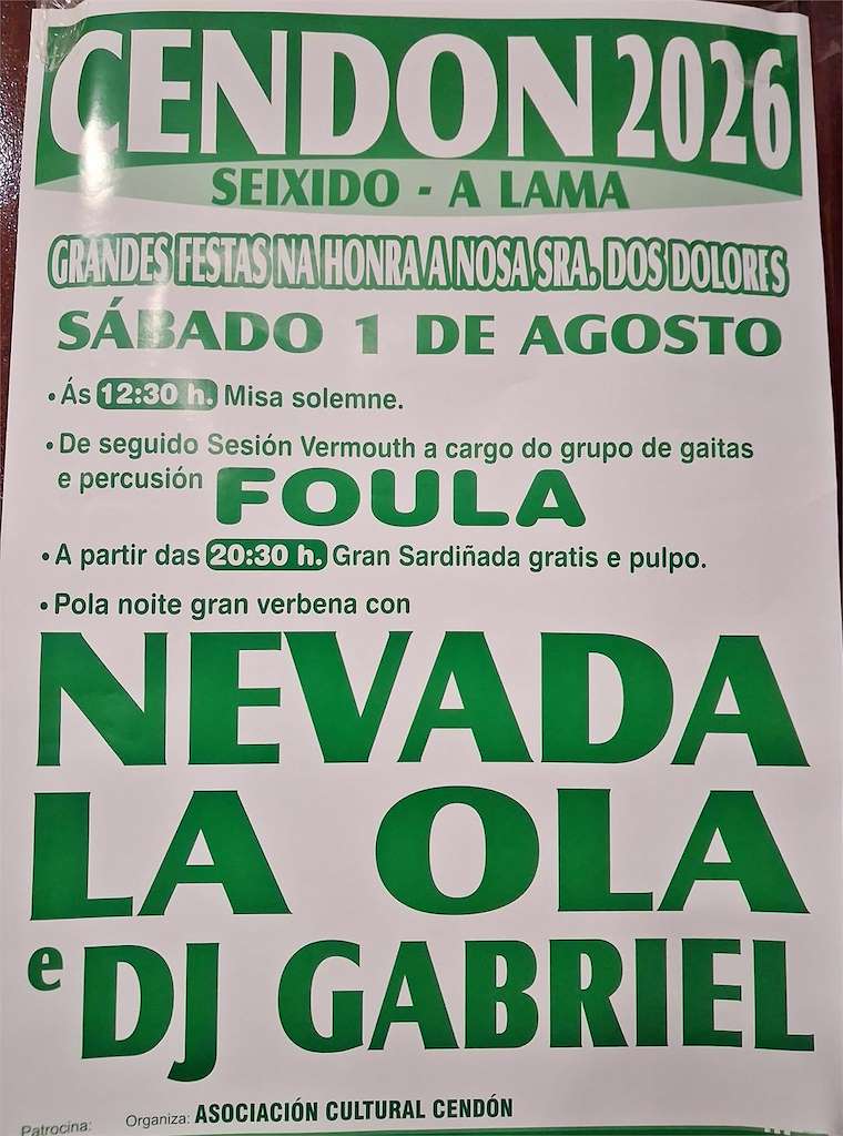 Nosa Señora dos Dolores de Cendon (2026) en A Lama