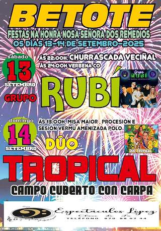 Fechas, información, programa, cartel, imágenes, mapa y ubicación de Nosa Señora dos Remedios de Betote  en  Sarria