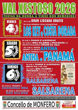 Fechas, información, programa, cartel, imágenes, mapa y ubicación de Nosa Señora dos Remedios do Val de Xestoso (2026) en Monfero