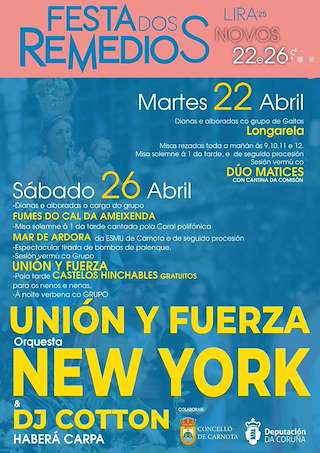 Fechas, información, programa, cartel, imágenes, mapa y ubicación de Nosa Señora dos Remedios Novos de Lira  en  Carnota