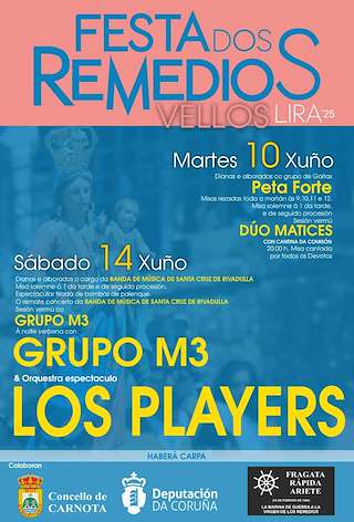 Fechas, información, programa, cartel, imágenes, mapa y ubicación de Nosa Señora dos Remedios Vellos de Lira  en  Carnota