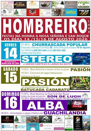 Fechas, información, programa, cartel, imágenes, mapa y ubicación de Nosa Señora e San Roque de San Martín de Hombreiro (2026) en Lugo