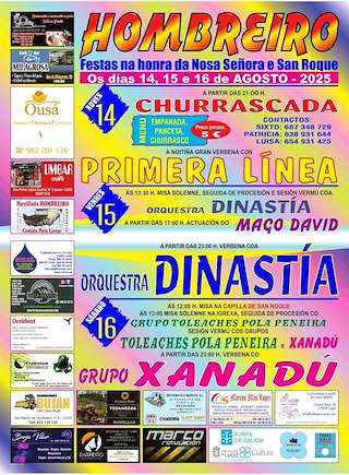 Fechas, información, programa, cartel, imágenes, mapa y ubicación de Nosa Señora e San Roque de San Martín de Hombreiro  en  Lugo