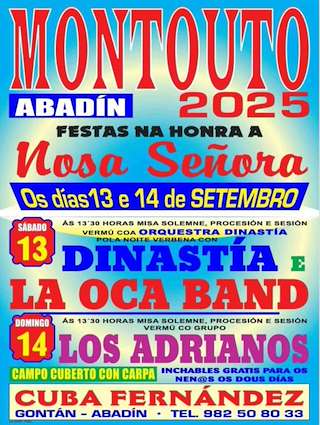 Fechas, información, programa, cartel, imágenes, mapa y ubicación de Nosa Señora en Montouto  en  Abadín