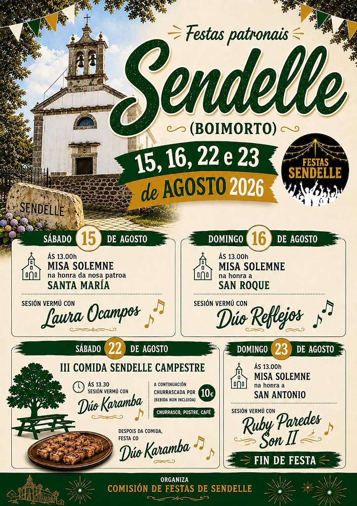 Nosa Señora, San Roque y San Antonio de Sendelle (2026) en Boimorto