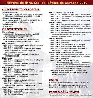 Novena de Nuestra Señora de Fátima  en Ourense