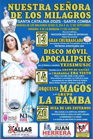 Fechas, información, programa, cartel, imágenes, mapa y ubicación de Nuestra Señora de los Milagros de Santa Catalina  en  Santa Comba