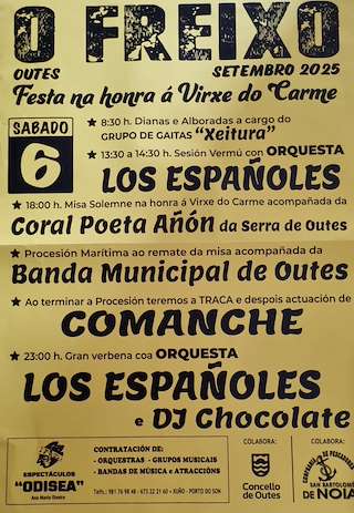 Fechas, información, programa, cartel, imágenes, mapa y ubicación de O Carme de O Freixo  en  Outes