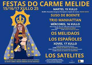 Fechas, información, programa, cartel, imágenes, mapa y ubicación de O Carme  en  Melide
