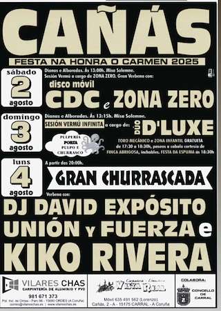 Fechas, información, programa, cartel, imágenes, mapa y ubicación de O Carmen de Cañás  en  Carral