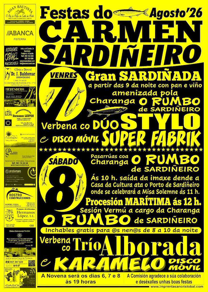O Carmen de Sardiñeiro (2026) en Fisterra