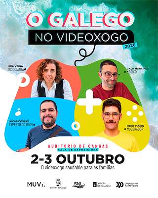 Fechas, información, programa, cartel, imágenes, mapa y ubicación de O Galego no Videoxogo (2026)  en  Cangas de Morrazo