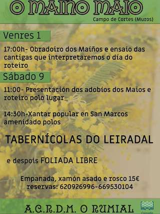 Fechas, información, programa, cartel, imágenes, mapa y ubicación de O Maíño Maio  (2026)  en  Muros