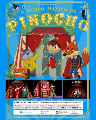 Fechas, información, programa, cartel, imágenes, mapa y ubicación de O Mundo Máxico de Pinocho (2025)  en  Porto do Son