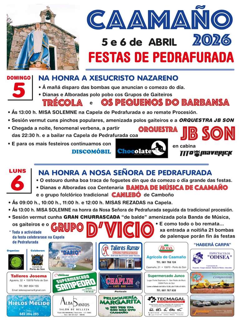 O Nazareno e A Virxe da Pedrafurada de Caamaño (2026) en O Porto do Son