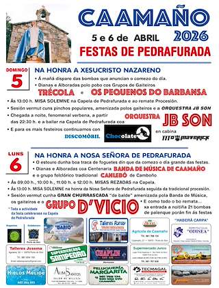 Fechas, información, programa, cartel, imágenes, mapa y ubicación de O Nazareno e A Virxe da Pedrafurada de Caamaño (2026)  en  O Porto do Son