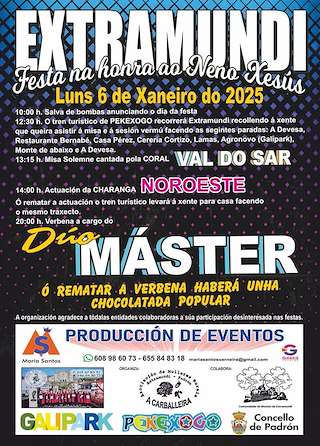 Fechas, información, programa, cartel, imágenes, mapa y ubicación de O Neno Xesús de Extramundi  en  Padrón