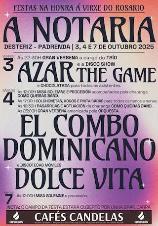 Fechas, información, programa, cartel, imágenes, mapa y ubicación de O Rosario de Desteriz  en  Padrenda