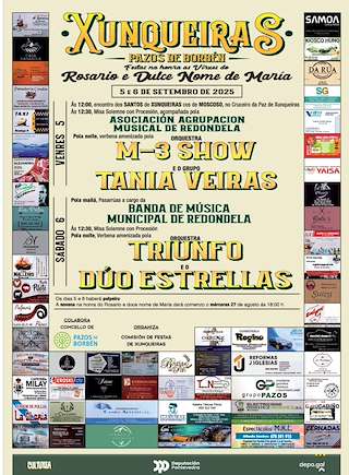Fechas, información, programa, cartel, imágenes, mapa y ubicación de O Rosario e Dulce Nome de María de Xunqueiras  en  Pazos de Borbén