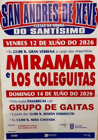 Fechas, información, programa, cartel, imágenes, mapa y ubicación de O Santísimo de San Andrés de Xeve (2026)  en  Pontevedra