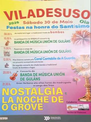 Fechas, información, programa, cartel, imágenes, mapa y ubicación de O Santísimo Sacramento de Viladesuso (2026)  en  Oia