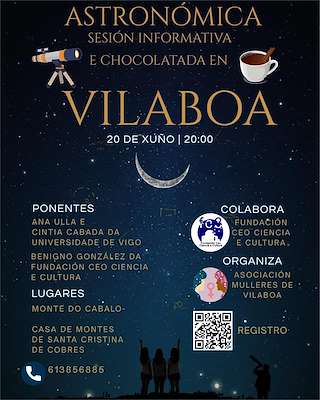 Fechas, información, programa, cartel, imágenes, mapa y ubicación de Observación Astronómica e Chocolatada (2026)  en  Vilaboa