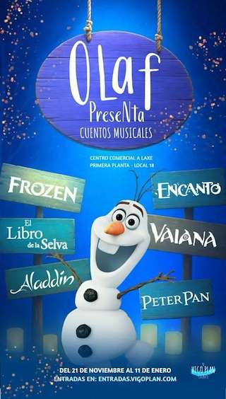 Fechas, información, programa, cartel, imágenes, mapa y ubicación de Olaf presenta… Cuentos Musicales (2025-2026) en Vigo