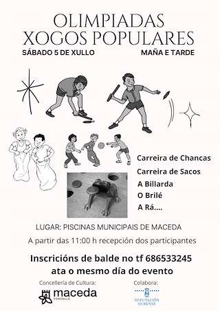 Fechas, información, programa, cartel, imágenes, mapa y ubicación de Olimpiadas e Xogos Populares   en  Maceda