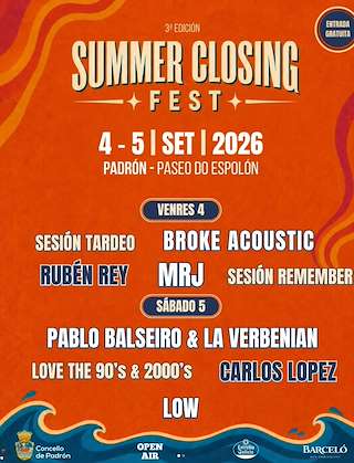Fechas, información, programa, cartel, imágenes, mapa y ubicación de Open Air - Closing Summer Fest (2026) en Padrón