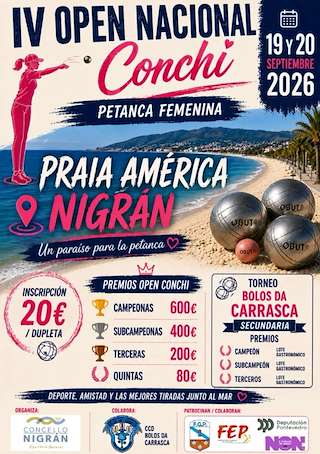 Fechas, información, programa, cartel, imágenes, mapa y ubicación de IV Open Nacional Conchi  (2026)  en  Nigrán