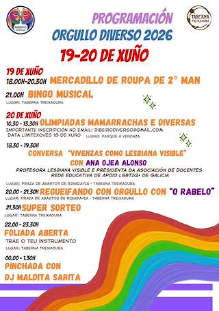 Fechas, información, programa, cartel, imágenes, mapa y ubicación de Orgullo Diverso (2026)  en  Ribadavia