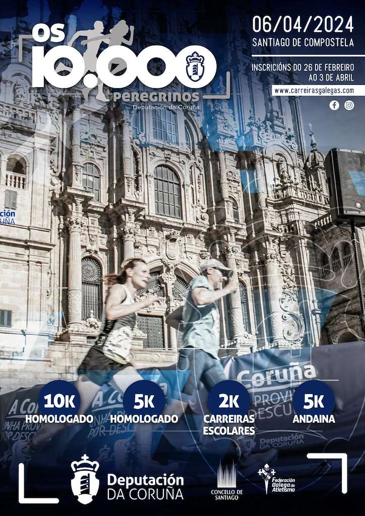 Os 10000 Peregrinos 10K (2024) en Santiago de Compostela
