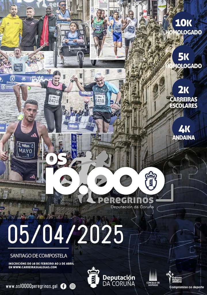 Os 10000 Peregrinos 10K (2024) en Santiago de Compostela